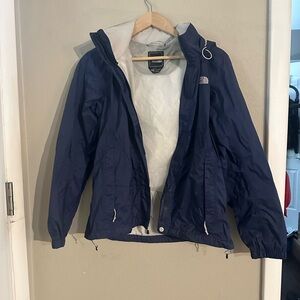 The North Face Navy Blue Lined Rain Coat